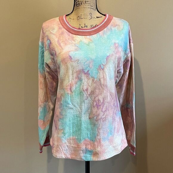NWT Anthropologie Conditions Apply Pia Marble-Dyed Sweatshirt XS #086 - Picture 5 of 6